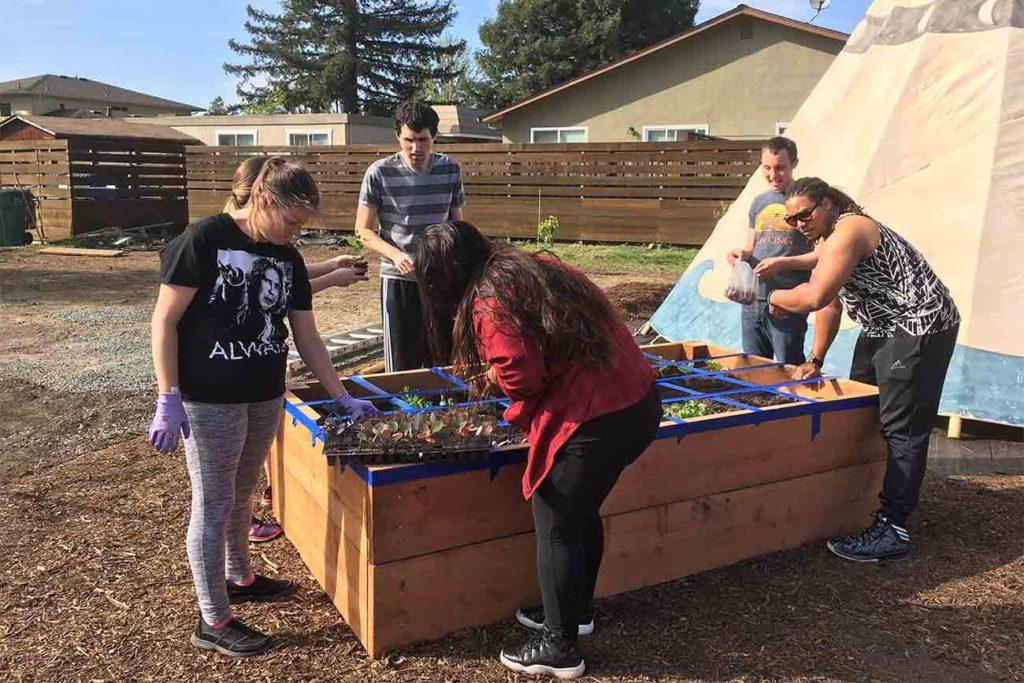 Working in the gardens